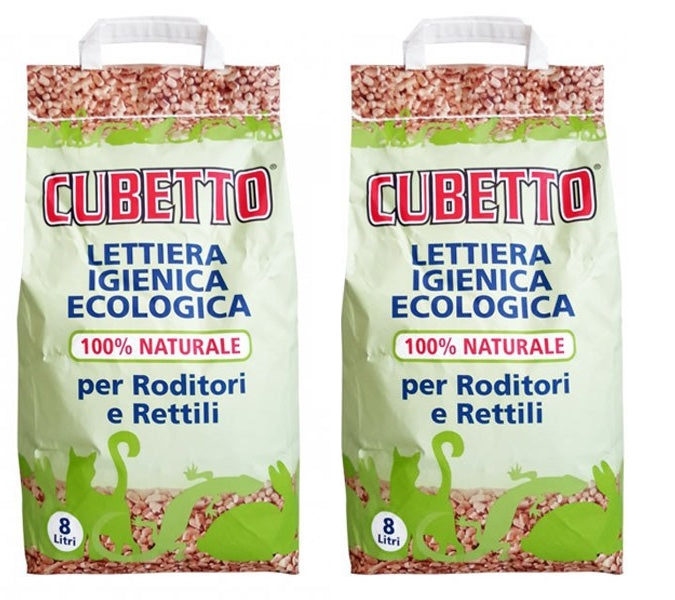 2x8Litri Cubetto - Lettiera per Conigli e Rettili in Pellet Compostabile 2x8Litri Cubetto - Lettiera per Conigli e Rettili in Pellet Compostabile
